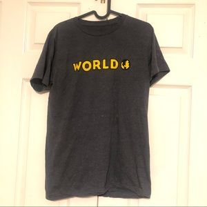 World Which Wear Dark Grey T-Shirt Small